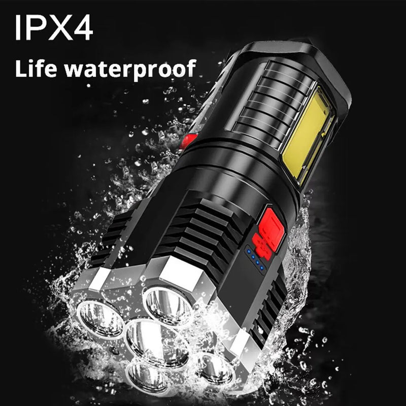 5LED High Power Led Lanternas Recarregável Camping Spotlight com Luz Lateral 3 Modos de Iluminação para Camping Aventura Outdoor