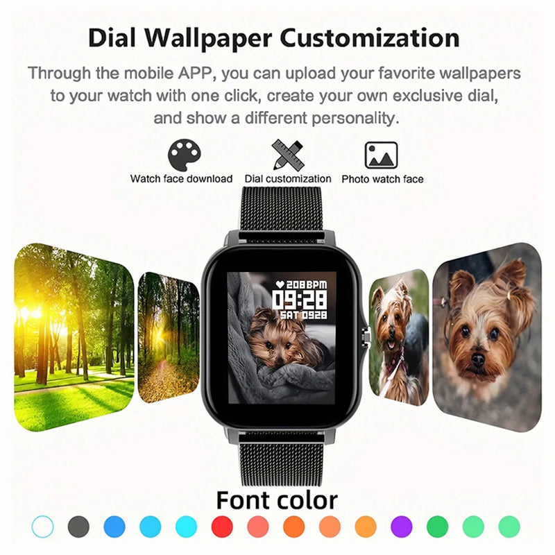 Novo Smartwatch android telefone 1.44 "tela colorida toque completo mostrador personalizado relógio inteligente mulher chamada bluetooth relógio inteligente masculino